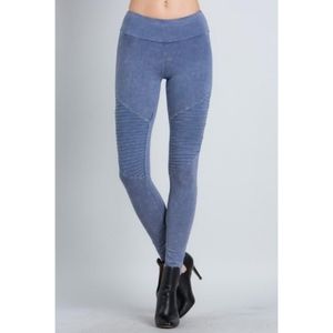 H&M Divided Mineral Wash Moto Leggings XS